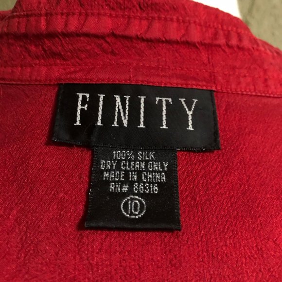 Striking Crimson Red silk blouse size 10 - Picture 4 of 4